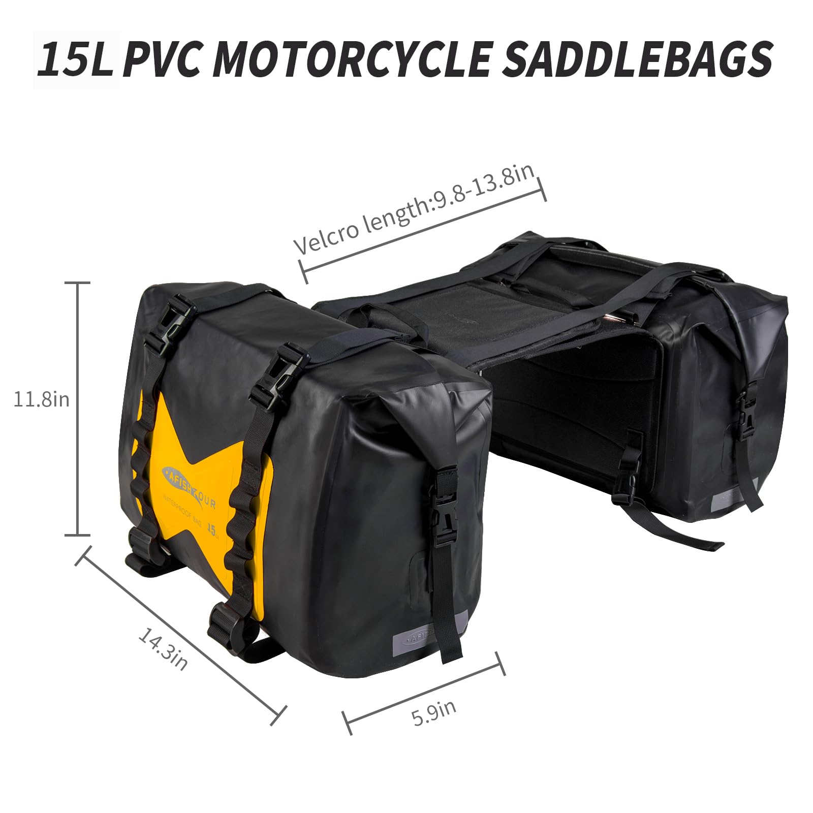 Borse da viaggio per moto da 30 l, borse laterali per moto, borsa rimovibile per scooter, Honda, Suzuki, Yamaha (giallo, 1 paio)
