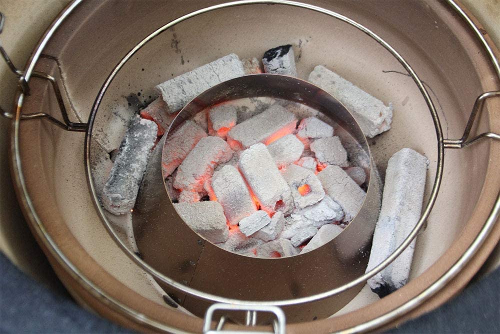 Vulcano in acciaio inox 30 cm per barbecue Kamado e sferici per grigliare direttamente e indirettamente, alternativa al Vortex