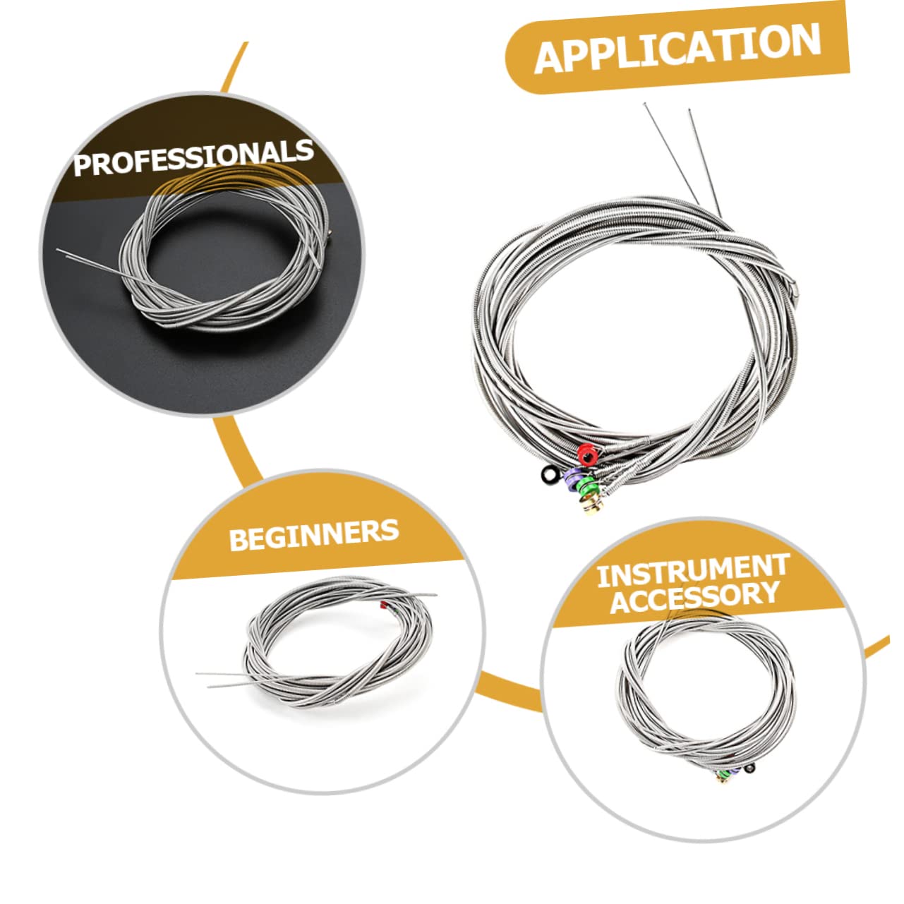 BESTonZON Bass Strings Stainless Steel Bass Strings Instrument Strings Bass Guitar Hardware U34 1 Set