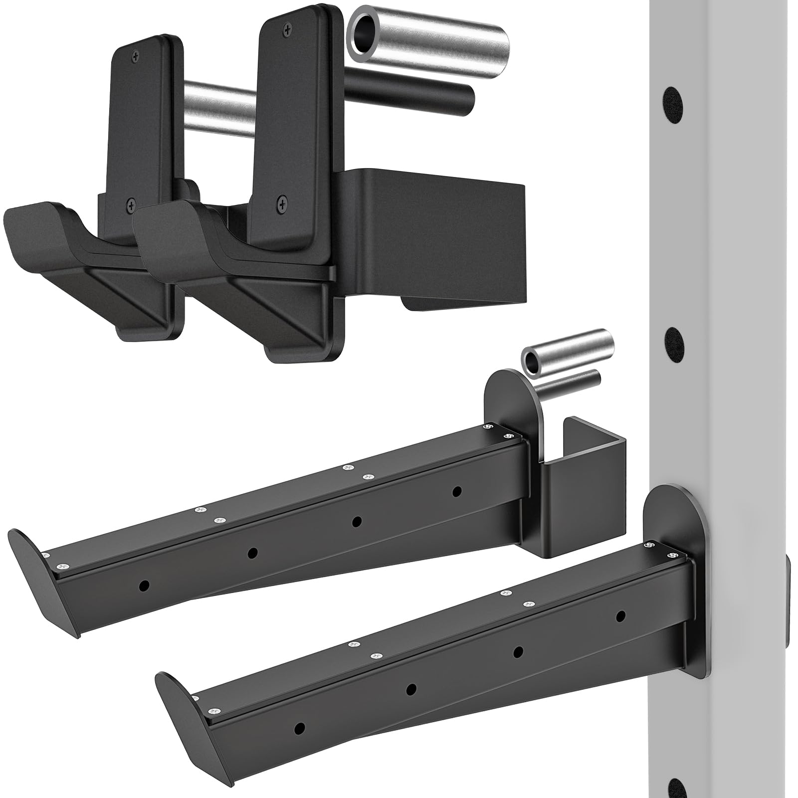 Kipika Power Rack Attachment for 5/8" & 1" Holes - Heavy Duty Home Gym Equipment for 2x2 or 3x3 Squat Rack, Adjustable and Easy to Install