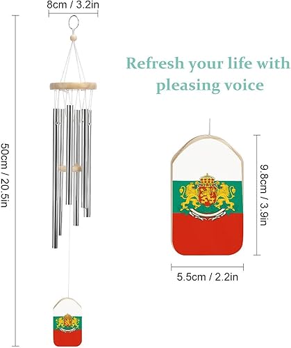 Miniatura 9 de Campanilla de viento con bandera de Puerto Rico, colgante de campanilla de viento colgante para exteriorjardínpatioinauguración de la