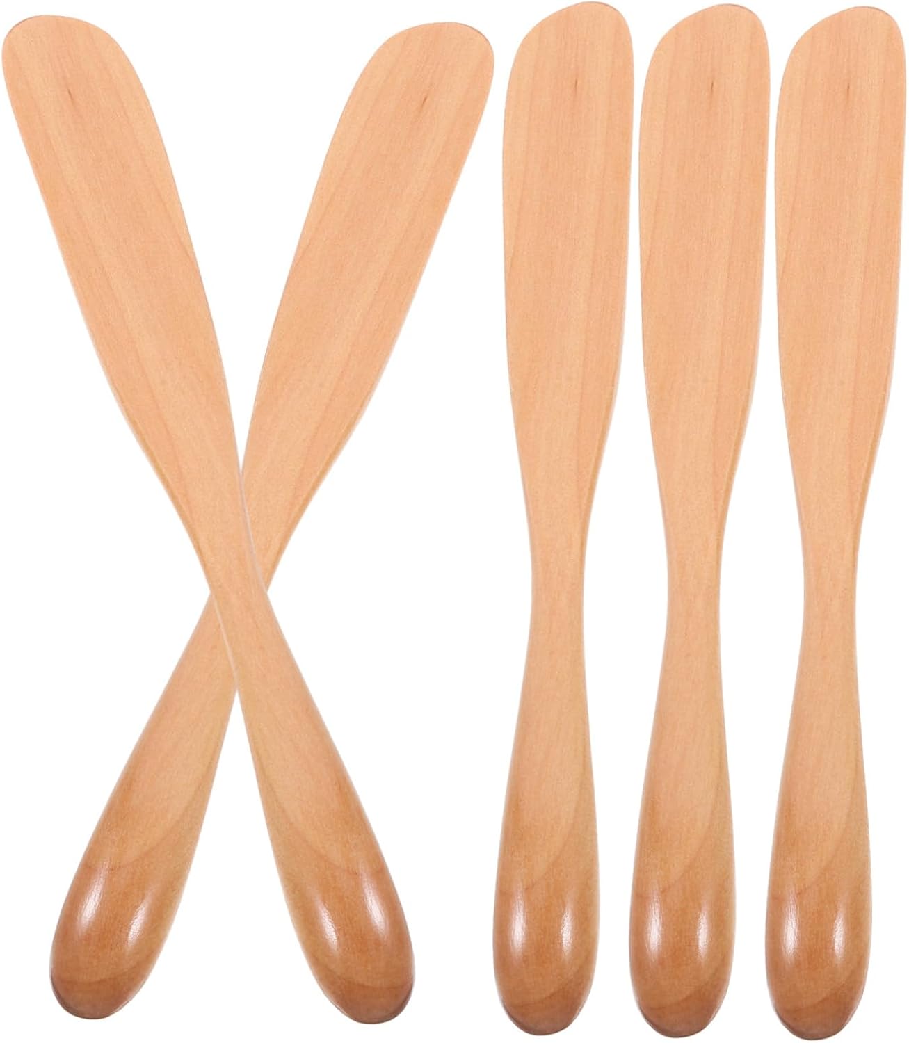 Butter Knife Spreaders Set 5pcs Wooden Butter Spreader Cheese Knife Mini Spatula Kitchen Utensils for Jam Jelly Condiments
