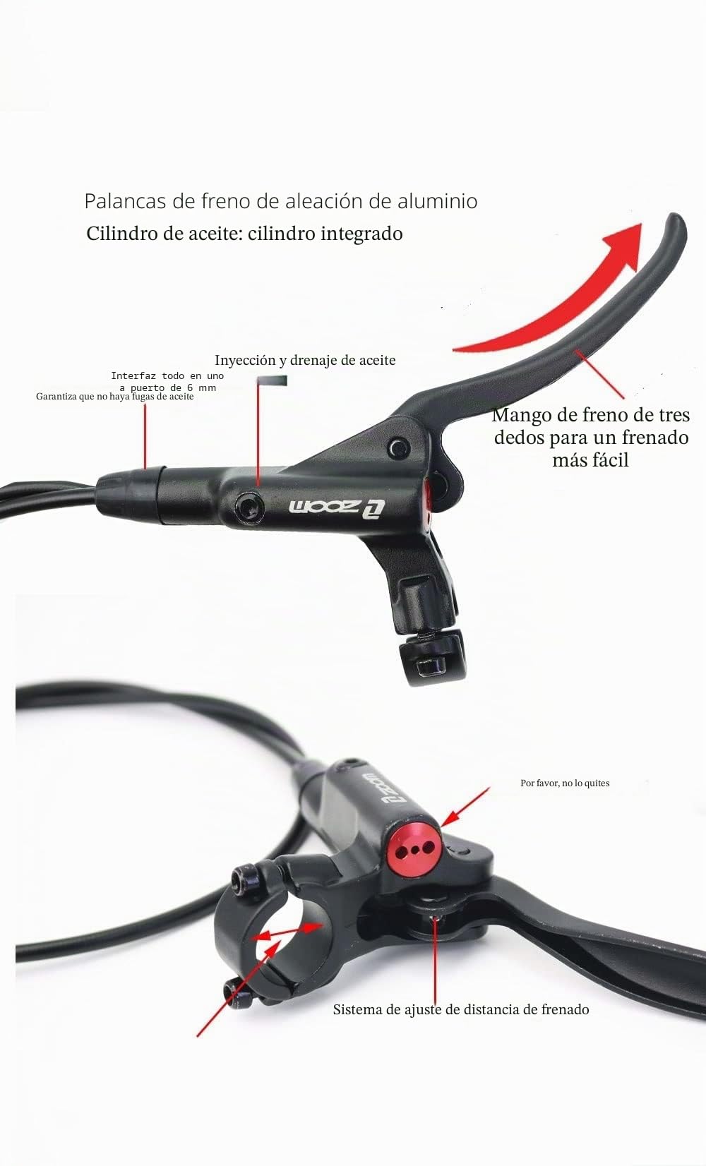 NYK Zoom - HB-876 - Freno de disco hidráulico de 4 pistones delantero y trasero de 800 mm y 1400 mm, juego para bicicleta de montaña MTB BMX
