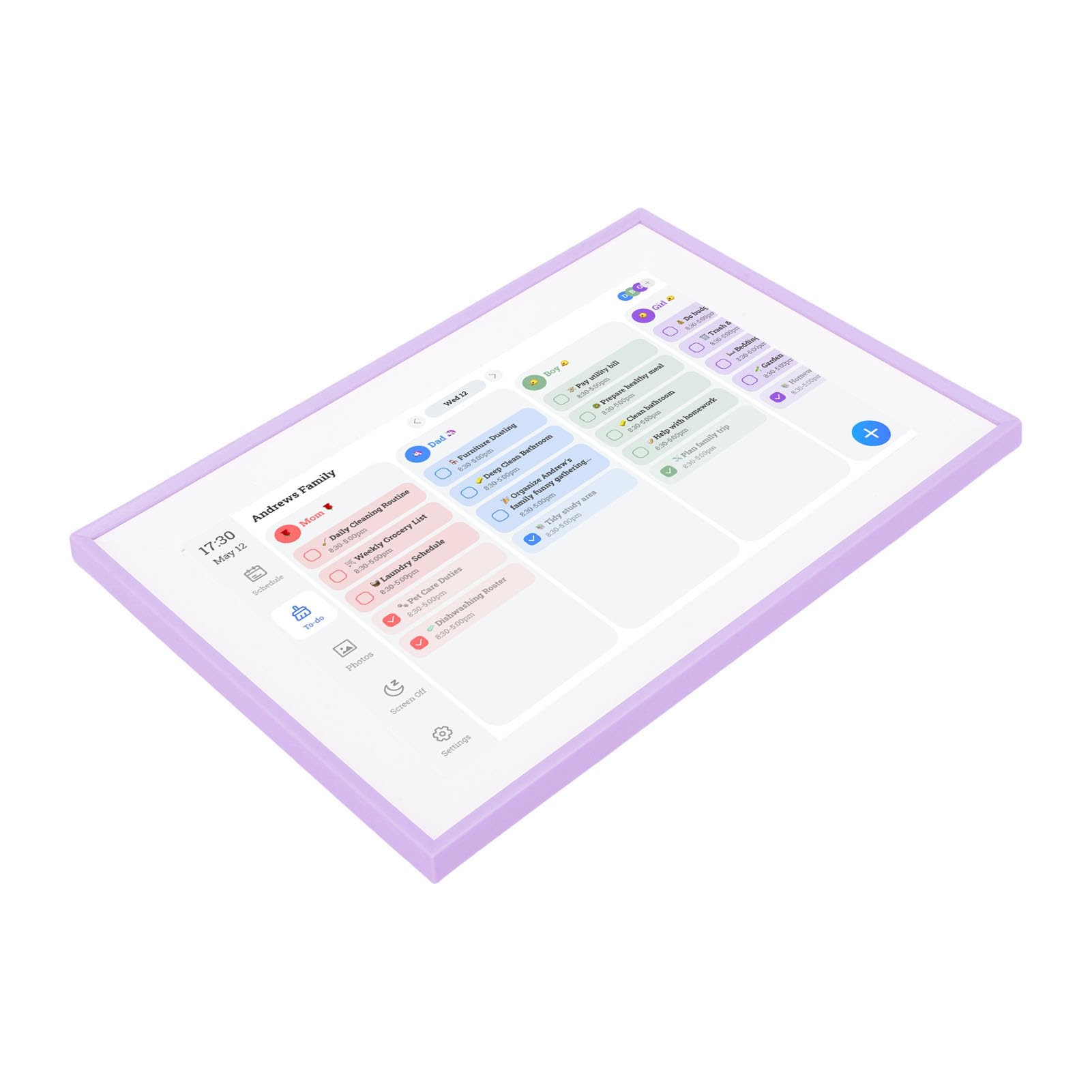 Ausla Calendario Digitale Intelligente da 10,1 Pollici, Calendario Elettronico Touch Screen con Pianificatore Familiare, Ideale per Casa e Ufficio
