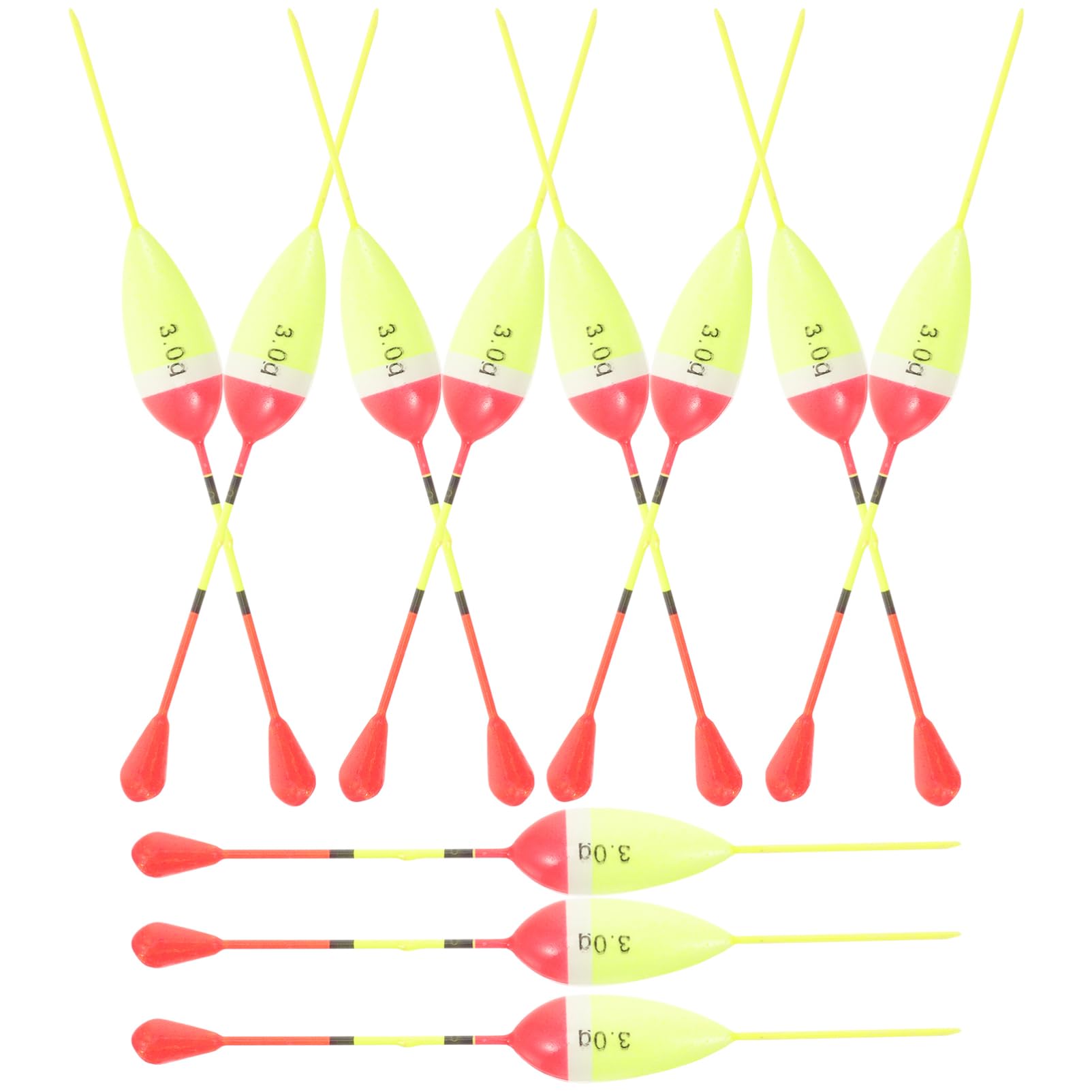 Milisten Attaquer Pôle Crochets des Bâtons Flotteur De Pêche Flotteurs De Canne À Pêche Kit De Leurre De Pêche Mer Matériel De Pêche Acier Inoxydable Yellow