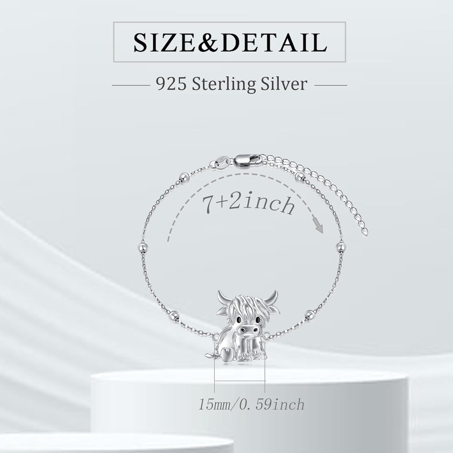 Bracelets for Women 925 Sterling Silver Adjustable Link Chain Bracelet Jewelry Gifts for Women/Daughter/Girlfriend - Image 3