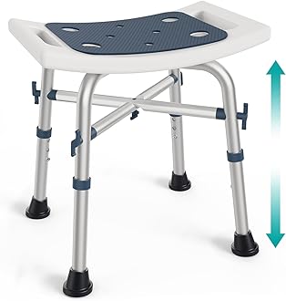 Shower Chair for Inside Shower (350 lb) - Adjustable Height, Padded Seat, Shower Chair for Elderly and Disabled - Shower Chair for Adults, Tub Chairs for Bathtubs - Dark Blue