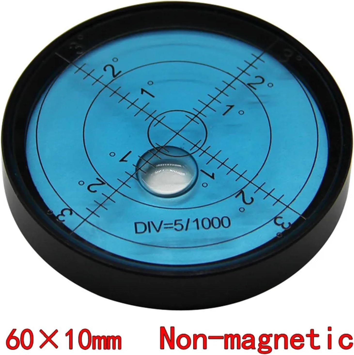 1pc magnetic spirit levelmetal horizontal bubble high precision level bubble round levelmagnetic spirit 60 * 10mm(Gray)