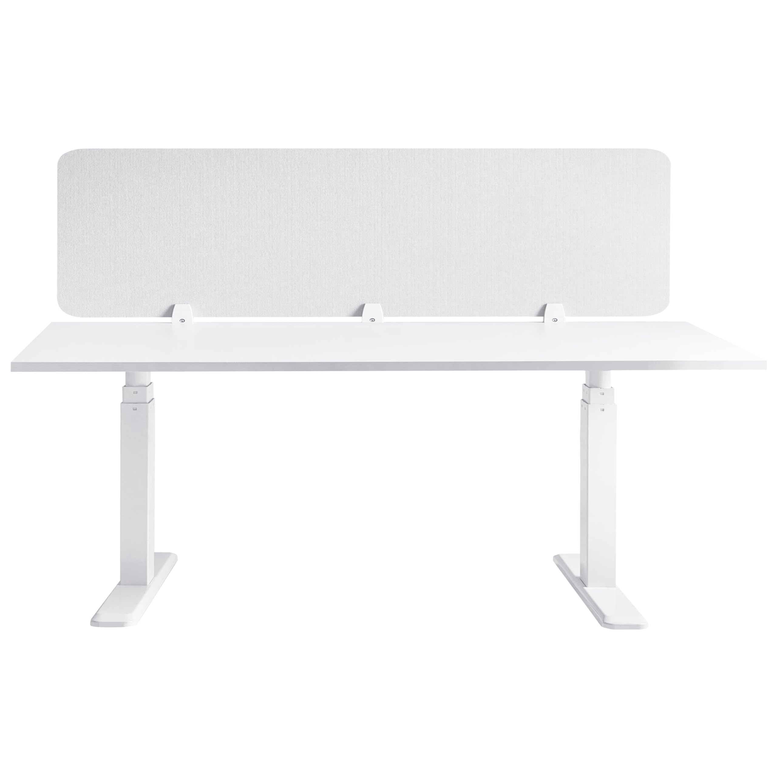 Beliani Schreibtisch Trennwand Akustik Polster cremeweiß 180 x 50 cm Schallschutz Split
