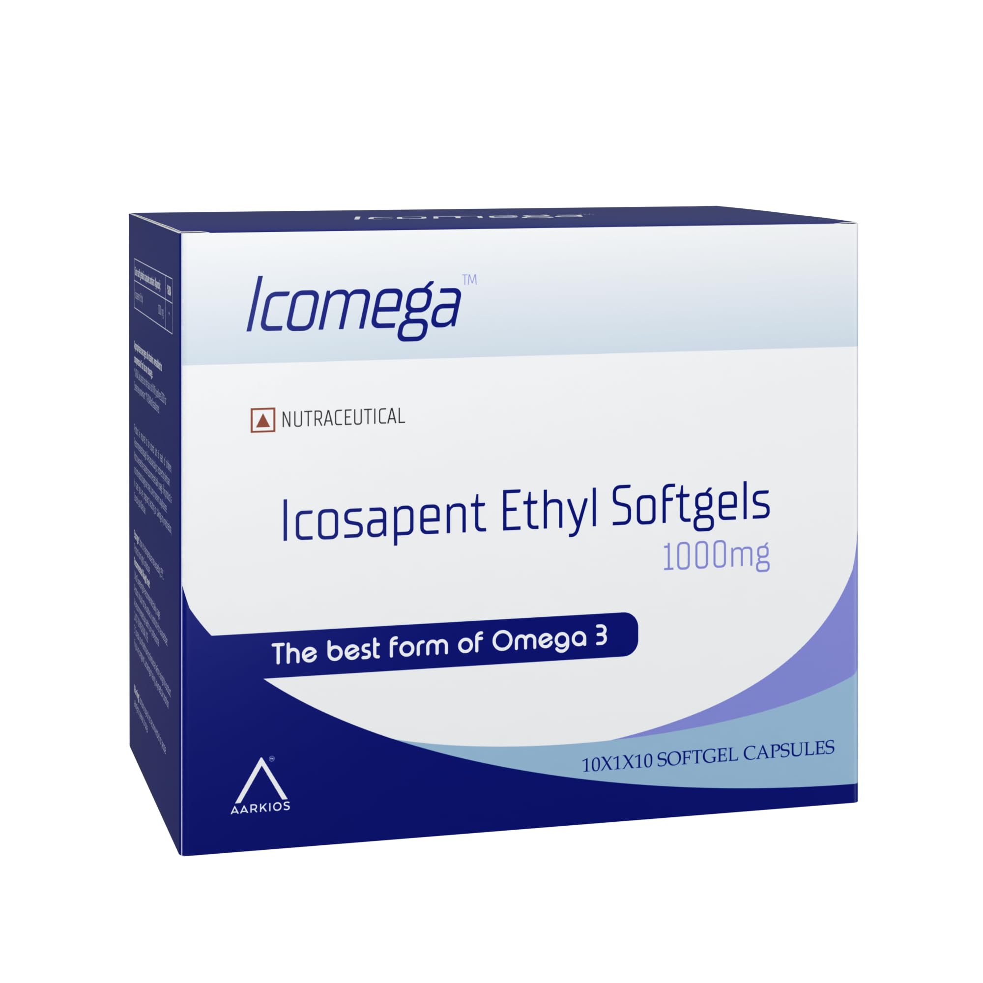 Aarkios Icomega (Icosapent Ethyl) - 1 Strip of 10 Softgels (B0CQ8CV2Y2) Amazon Price History, Amazon Price Tracker