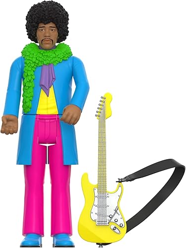 Miniatura 2 de Super7 Jimi Hendrix Blacklight (Are You Experienced) - Figura de acción de Jimi Hendrix de 3.75 pulgadas con accesorio, coleccionables de rock