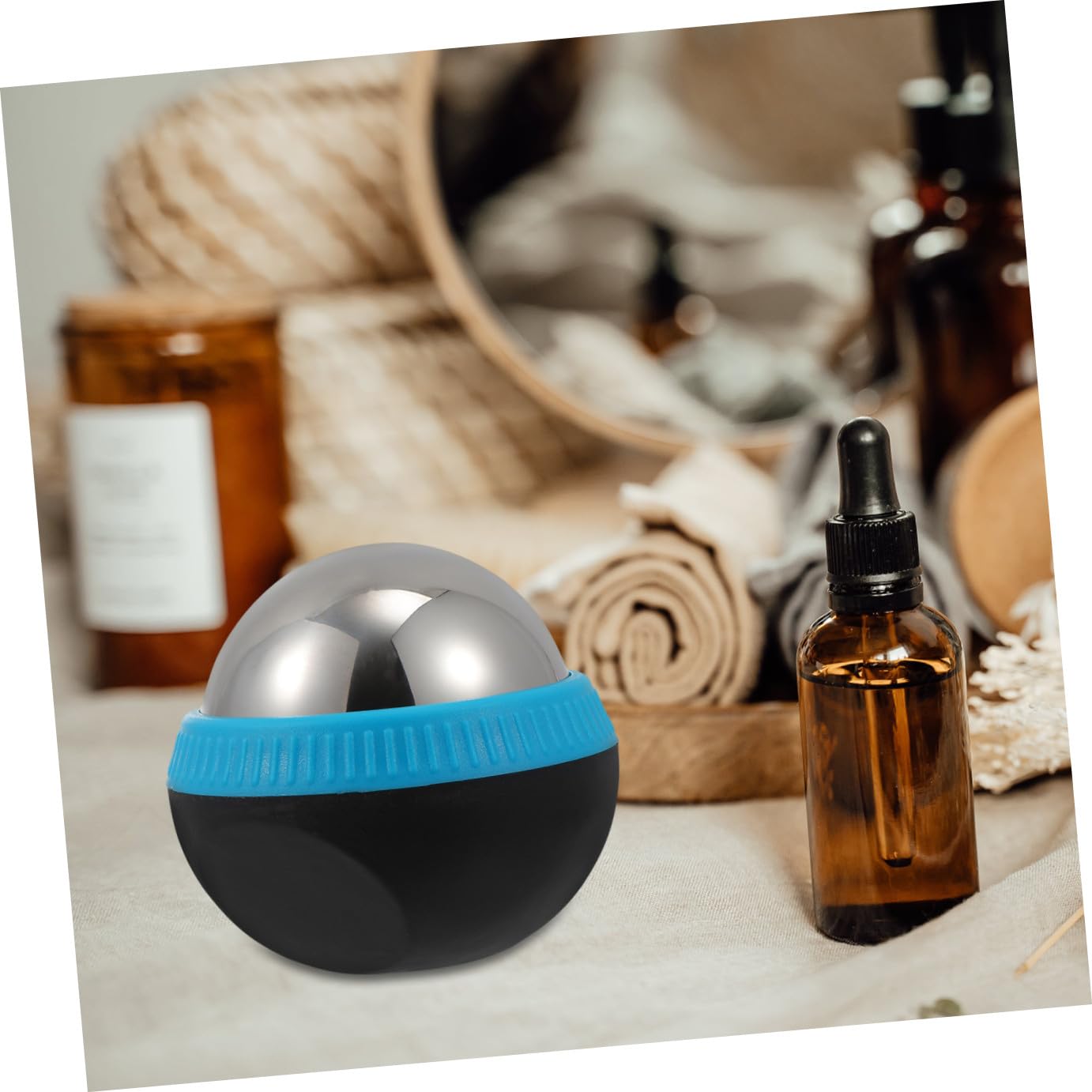 Balle de Massage Musculaire 1pc en Acier Inoxydable Bleue