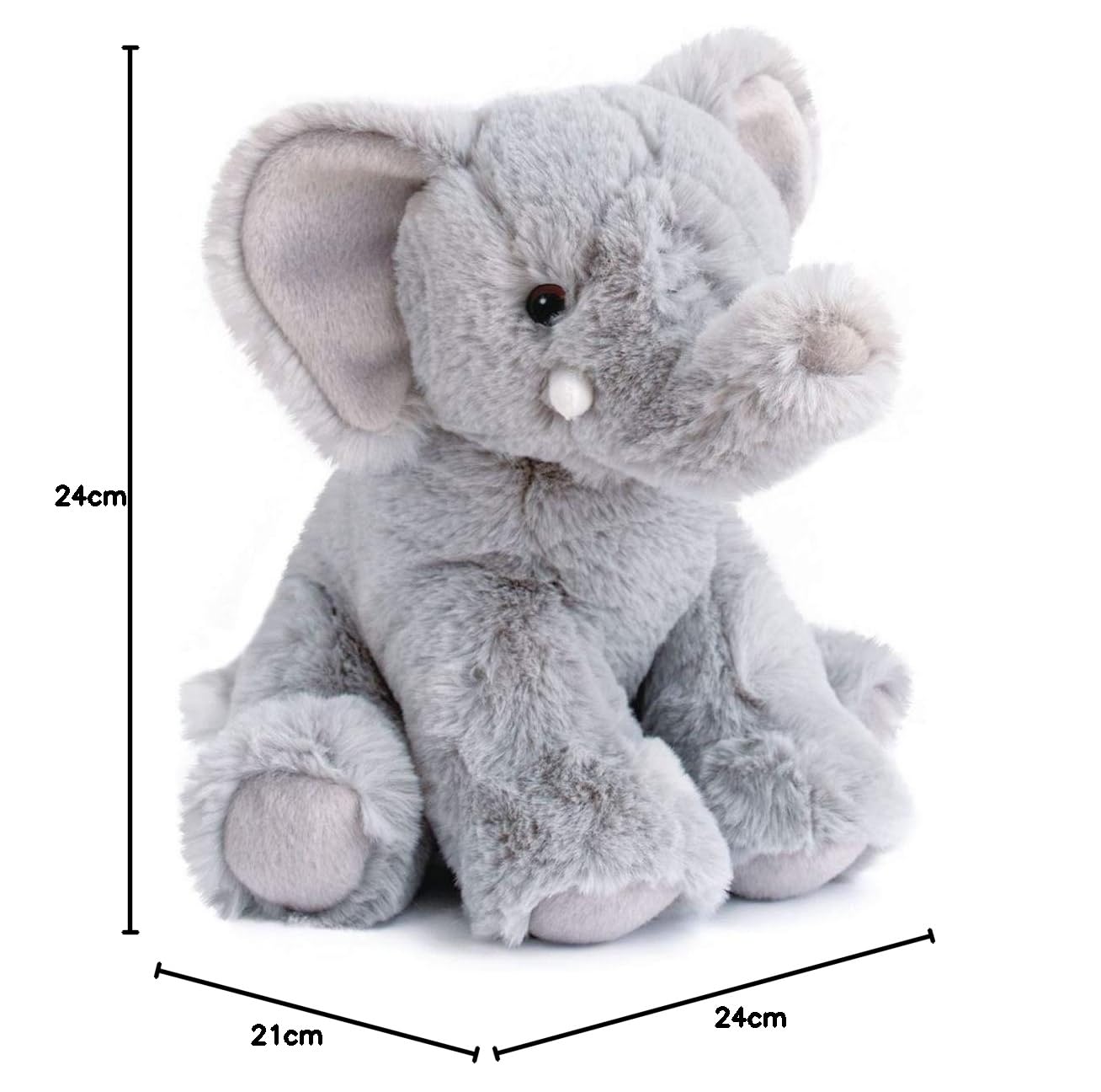 Peluche Doudou éléphant – Histoire D'Ours – Ligne Carreaux Bille – Noir Anthracite