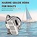 12V 125dB Stainless Steel Horn for Boats, Super Loud Horn for Safety Ships, Weatherproof Car Horns with Base Bracket for Motorcycle,Pickup truck, SUV, Yacht, Off-Road Vehicle etc.(High-tone)