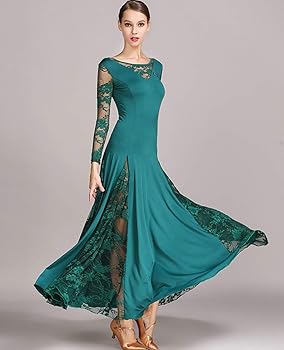 ジャンティ社製社交ダンスドレス 緑色 レース ジャンティ社製社交