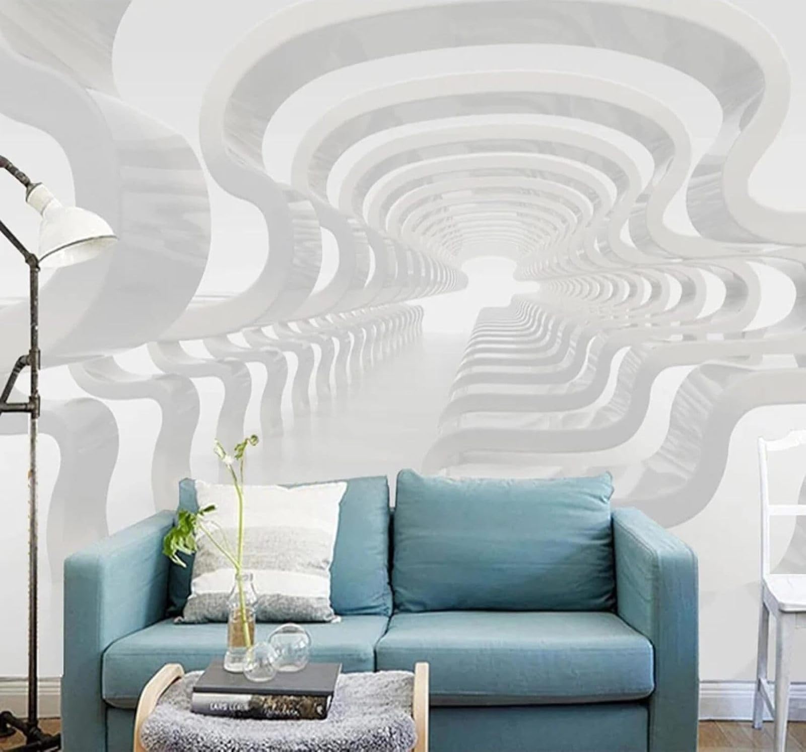 XLMING Abstract Three Dimensional Geometric Spatial Extension Individuality 3D Wallpaper Premium Textured Silk Study Dining Living Room Bedroom Sofa TV Wall Easy Install-350cm×256cm