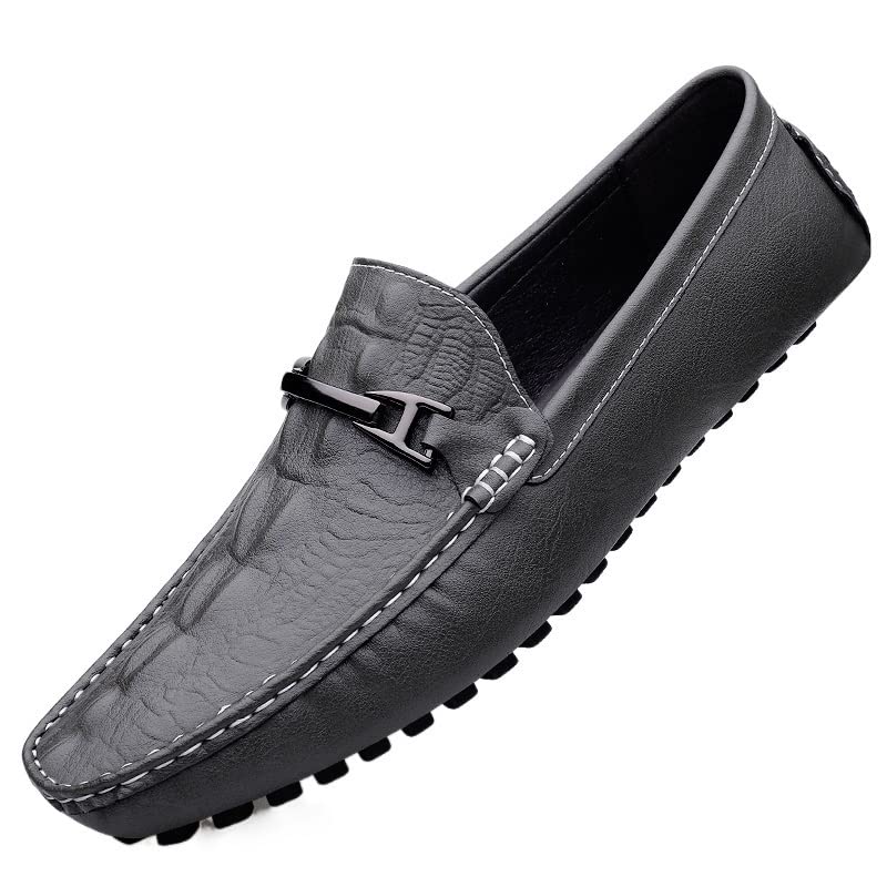 Men's Loafers Faux Crocodile Print Leather Comfortable Flexible Lightweight Anti-Slip Classic Walking Slip-on