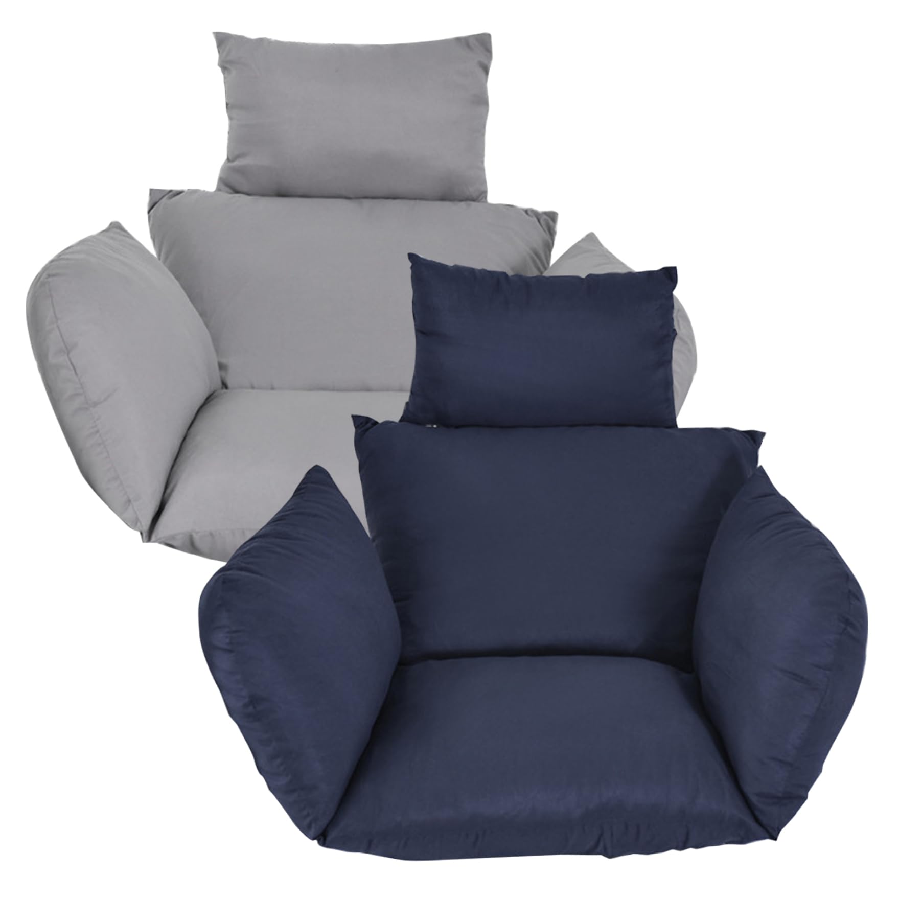 Stuhlkissenbezüge, 1 Set, farbecht, waschbar, Polyester-Kissenbezüge mit Reißverschluss und Bindeband für Hängesessel/Eierstuhl/Schaukelstuhl, dunkelblau, Hängesesselkissen, Eierstuhlkissen, Scha