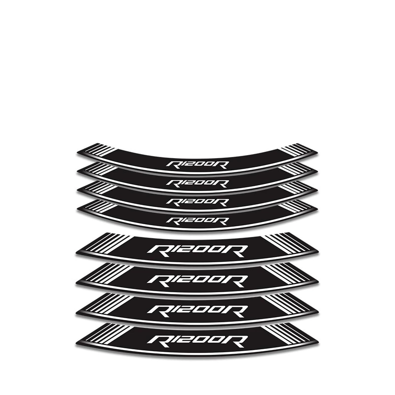 Für R1200R R1200 R 8 Stücke Streifen Motorrad Innenrad Felgenaufkleber Felgenband Motorrad Dekorative Aufkleber Und Abziehbilder(White)