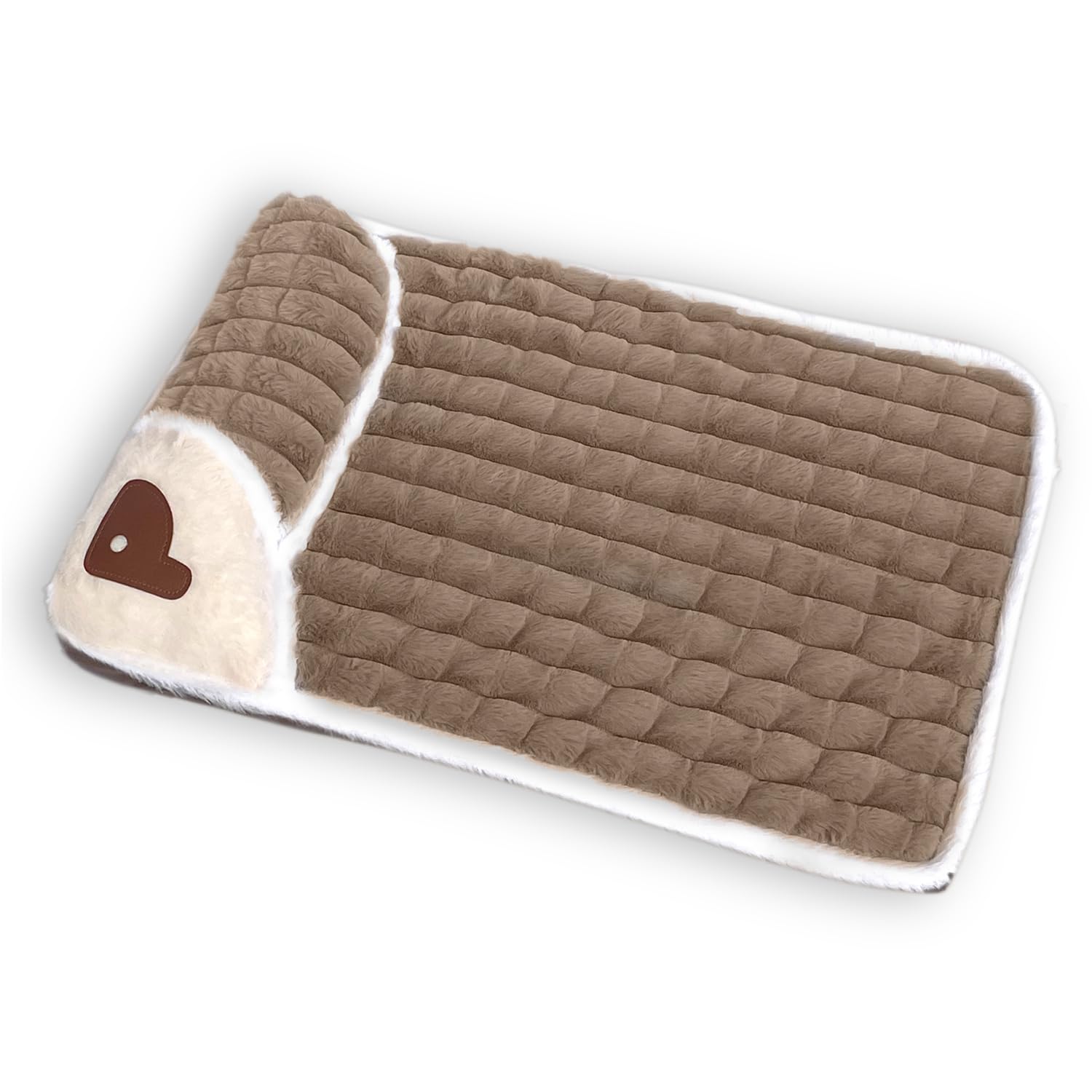 Generisch Orthopädisches Hundekissen für Kleine & Mittelgroße Hunde - Waschbar, rutschfest mit Hohem Rand - Abnehmbarer Bezug (Braun, S: 50×35 cm)