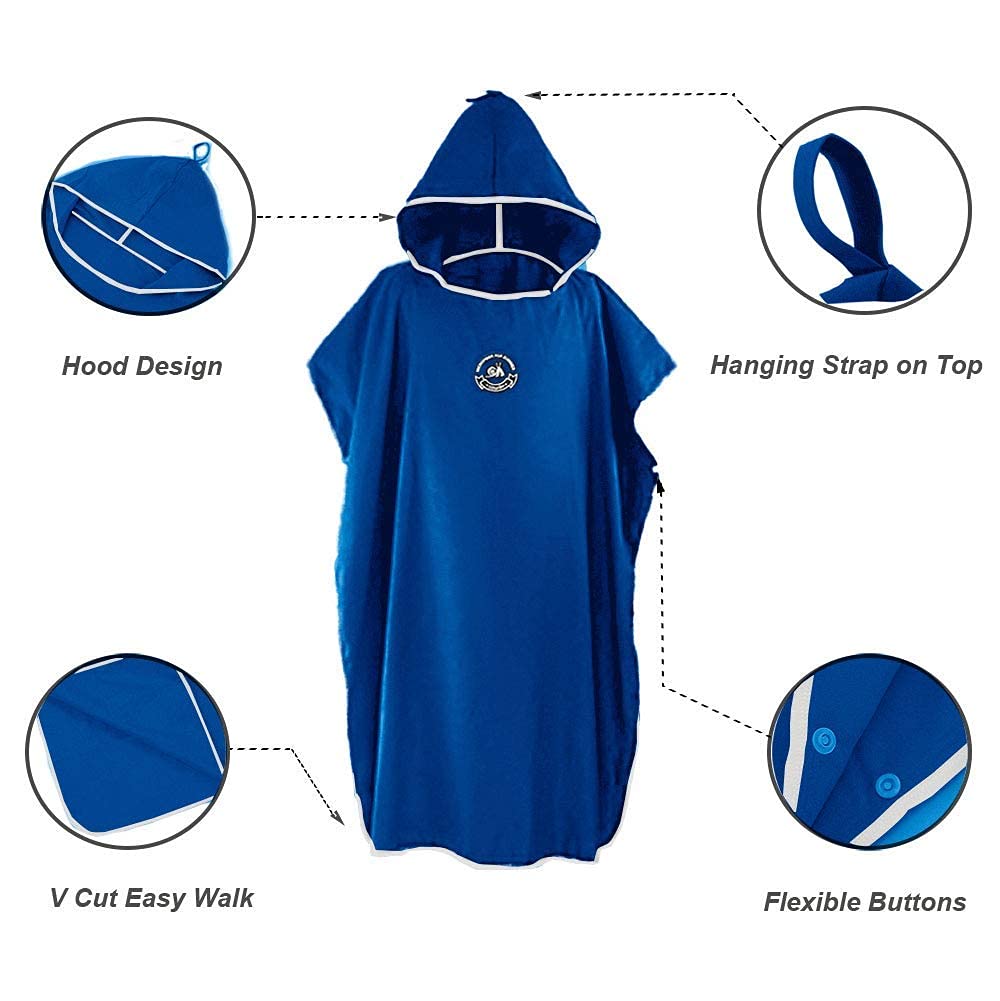 Poncho de surf à capuche avec une serviette légère