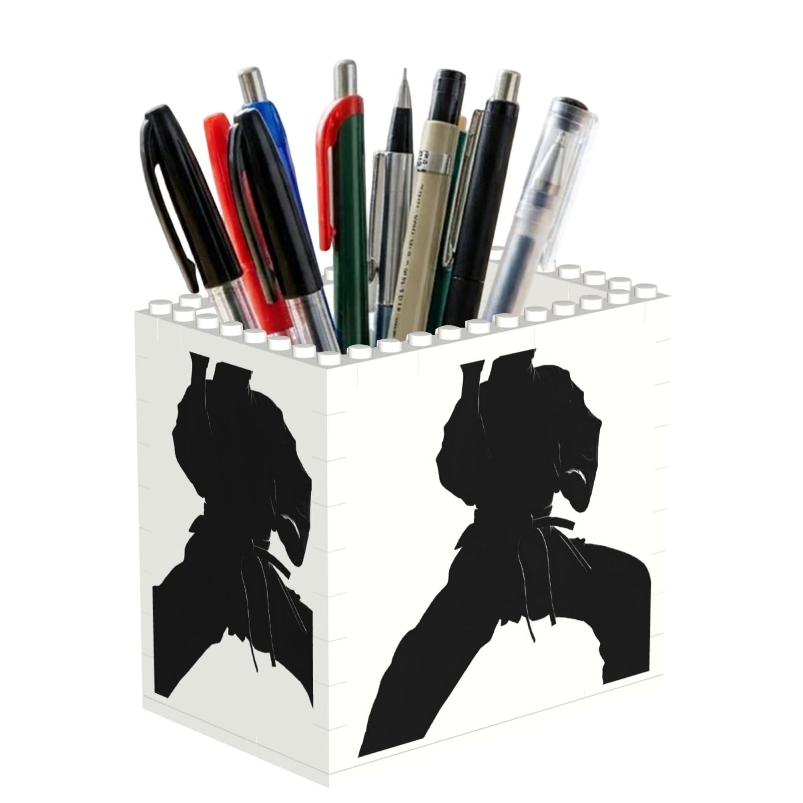 ESNAIUVCD Karate Print Building Block Pen Holder - Pencil Holder For Desk/Classroom,Desk Accessories, Multifunctional Office Supplies Pen Organizer Pencil Cups(1pcs)