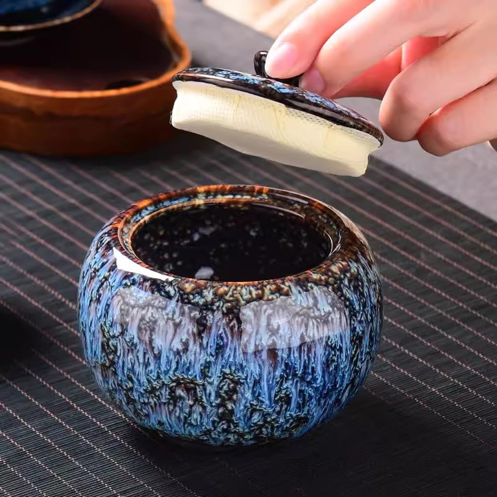 Zuccheriera in ceramica, mini barattolo da viaggio portatile sigillato per servire caffè macinato, tè, zucchero, sale e altro ancora