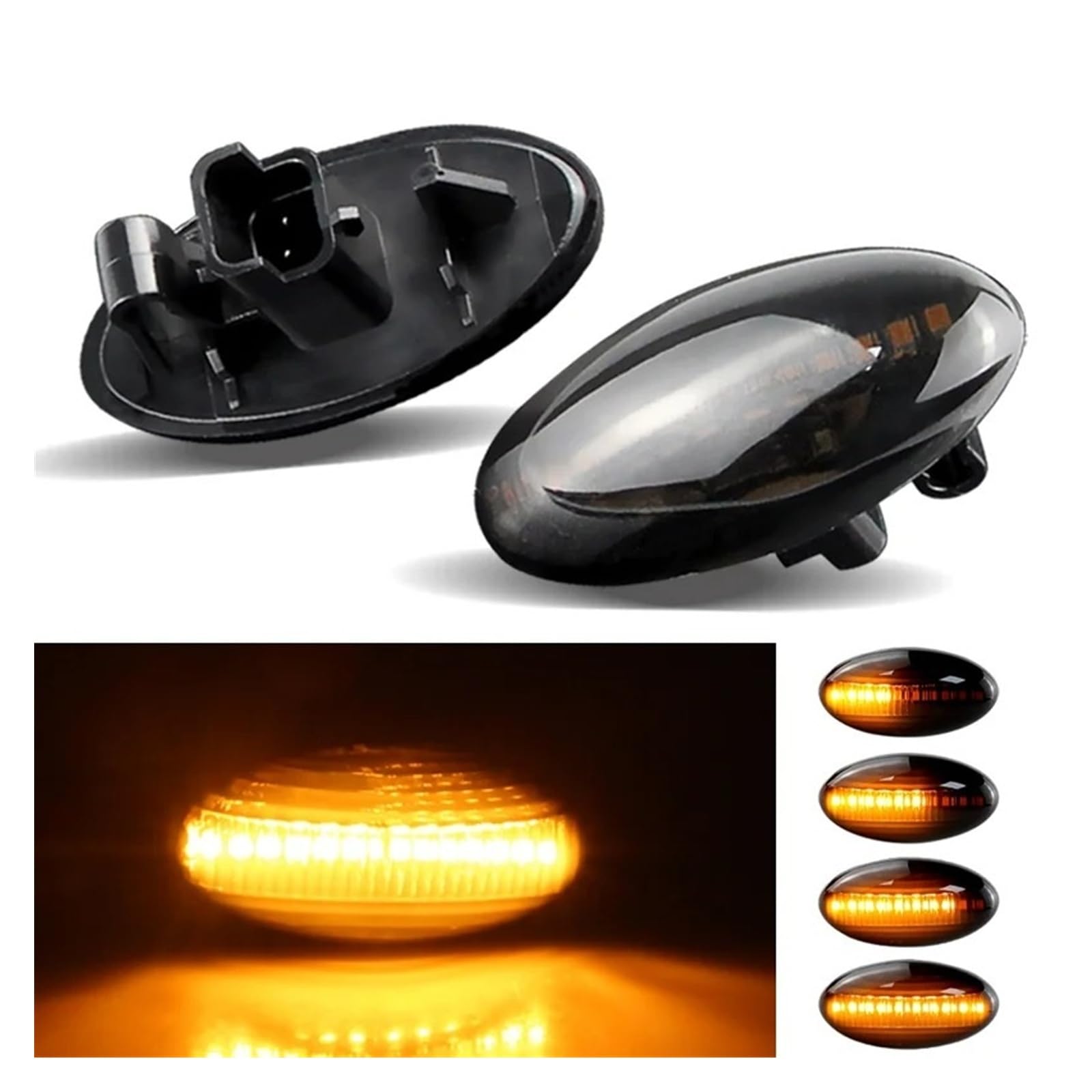 Per Peugeot 206 307 407 Per Partner Per Expert Lampada Ripetitrice Luce Posizione Laterale A LED Indicatori Di Direzione Dinamici(B)