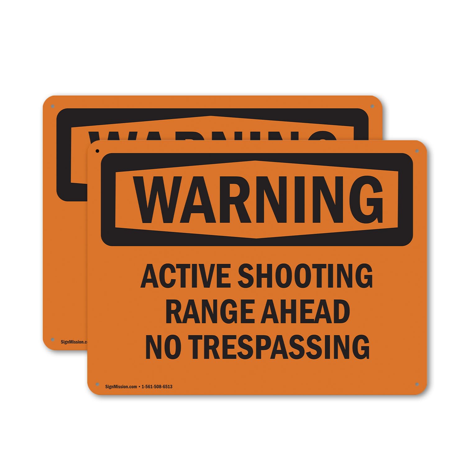 (2 Pack) Active Shooting Range Ahead No Trespassing OSHA Warning Sign 10 Inch X 7 Inch Plastic Sign, Weather Resistant, UV Protected for Workplace,