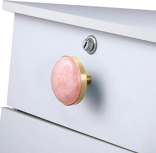 Miniatura 2 de Rockcloud Paquete de 2 pomos de piedra de cristal natural para cajones, tiradores de puerta de armario con tornillos, accesorios decorativos para