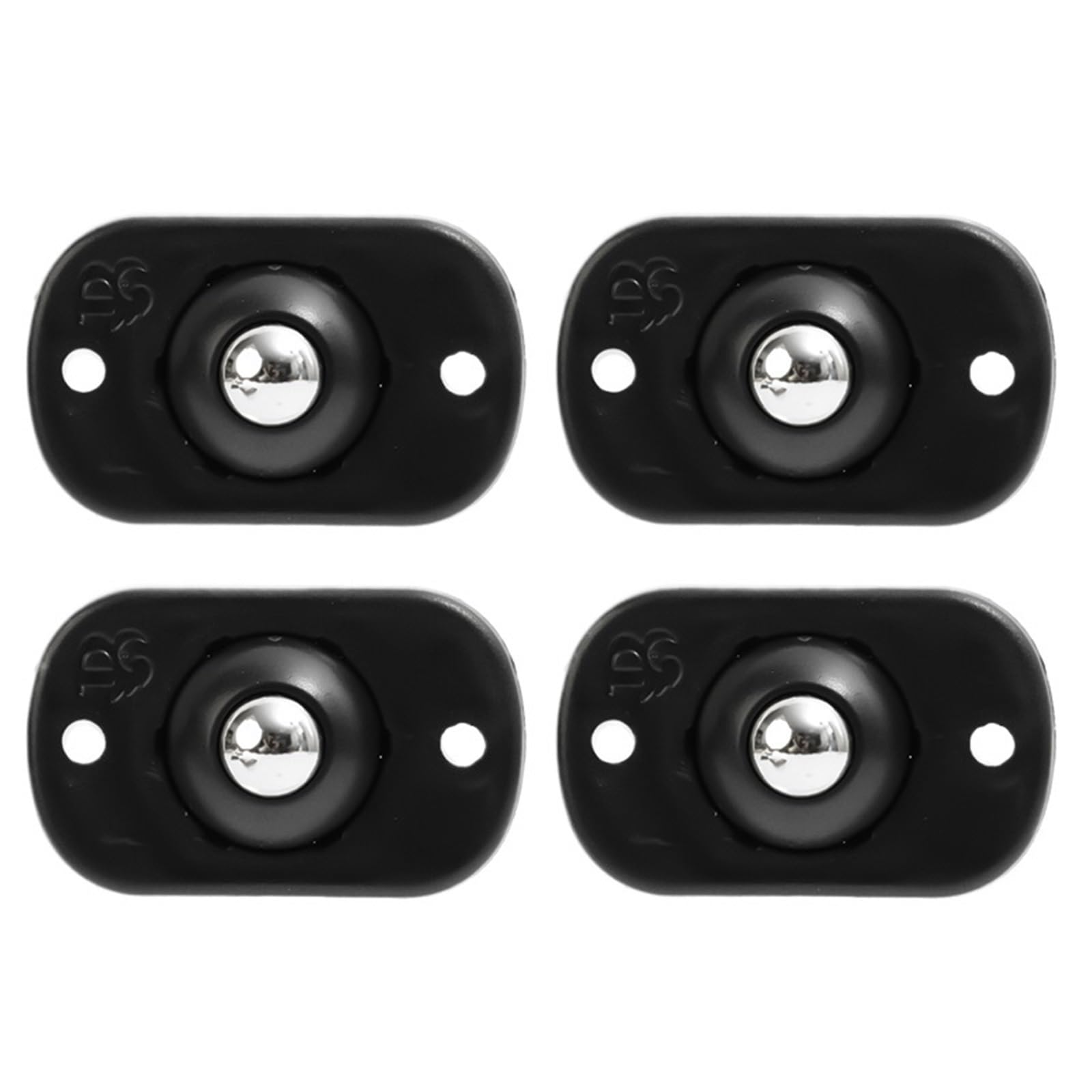 Caster Wheels, 4PCS Self-Adhesive Caster Stainless Steel Universal Pulley 360° Rotation Furniture Cabinet Casters Wheels Whirl Moving Rollers(B-Black- 4PCS)