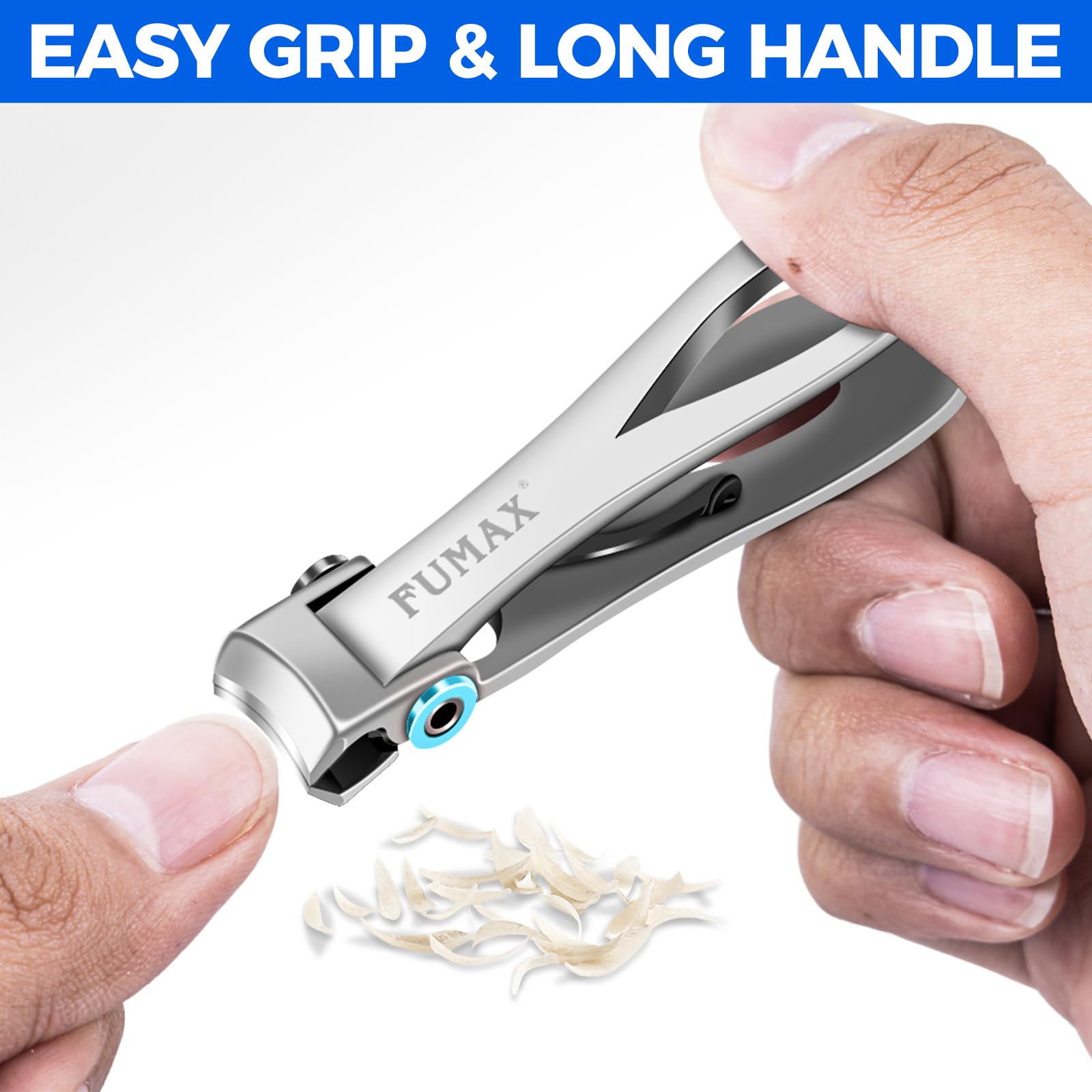 Toenail Clippers for Seniors Thick Toenails, Heavy Duty Nail Clippers for Men with Wide Jaw Opening, Large Toe Nail Clippers for Thick Nails with Long Handle, Sharp Nail Cutter Gifts for Men Women