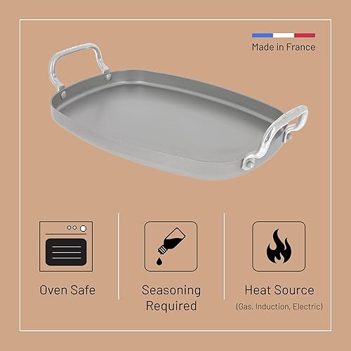 Miniatura 3 de de Buyer MINERAL B Plancha de acero al carbono - Ideal para mariscos y verduras - naturalmente antiadherente - Fabricado en Francia