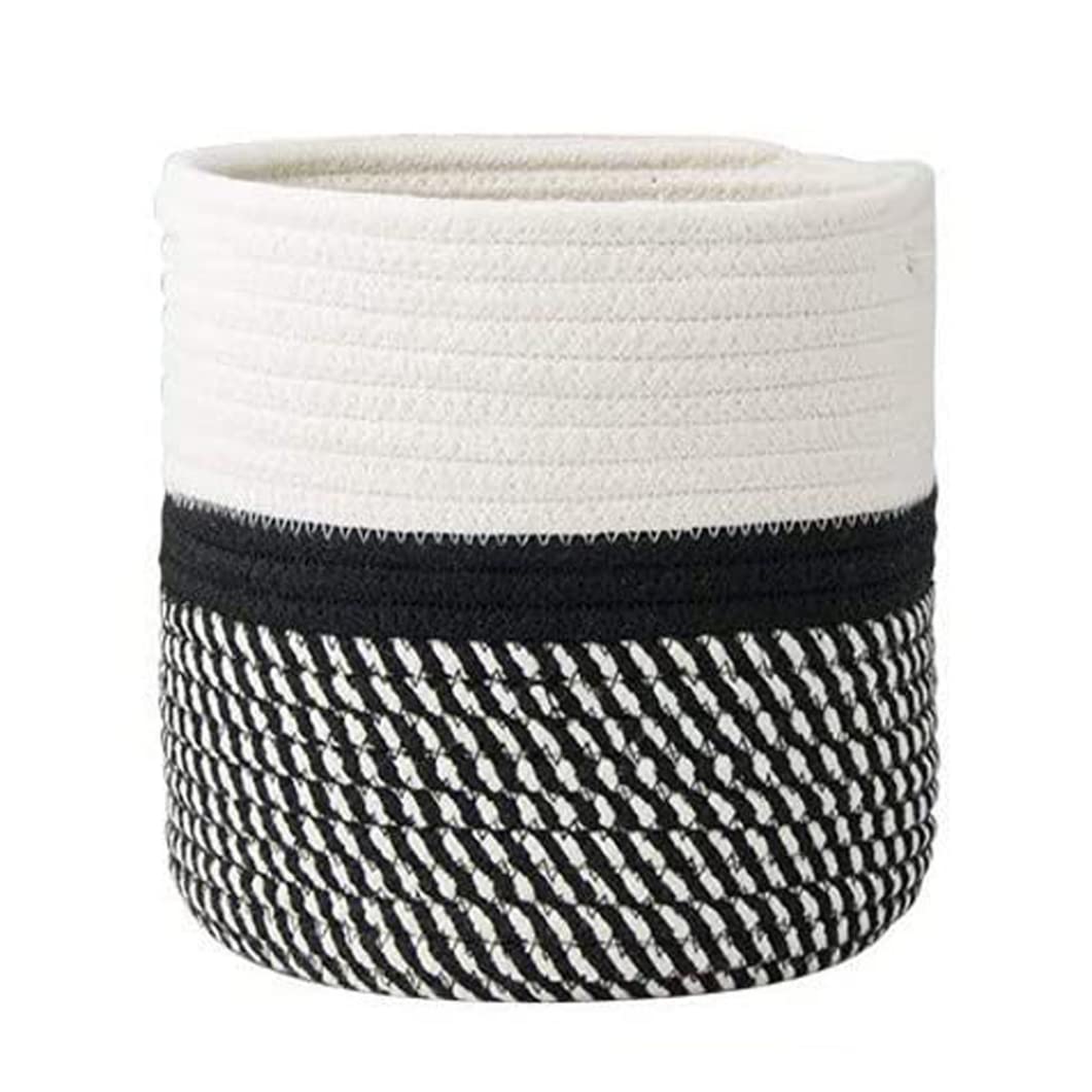 Flower Pots,Cotton Rope Plant Basket with Liner Woven Indoor Plant Pots Storage Basket for Planter Flower Pots 20cm