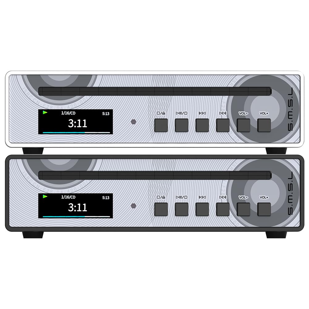 Close-up of a hand inserting a CD into the SMSL PL100PRO CD Player's disc slot