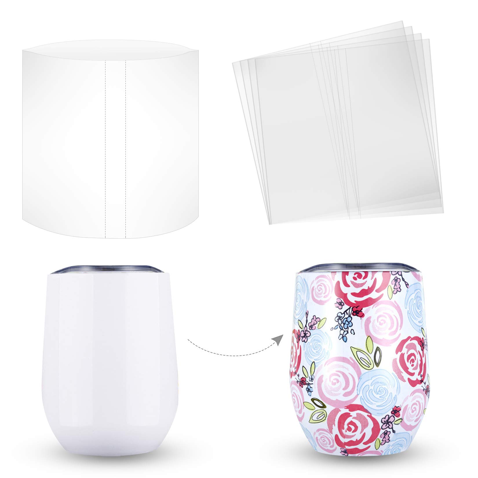 Buy Sublimation Shrink Wrap Sleeves,7x7 Inch Clear Sublimation Heat