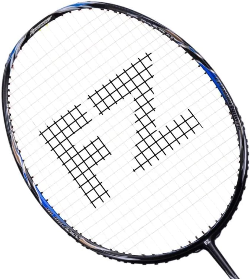 FZ Forza Power 988 M Badminton Racket, 3U-G5, 87 g, Black, head heavy balance with medium shaft, for attacking players, strung, max. tension at 30-31 lbs, racket cover included