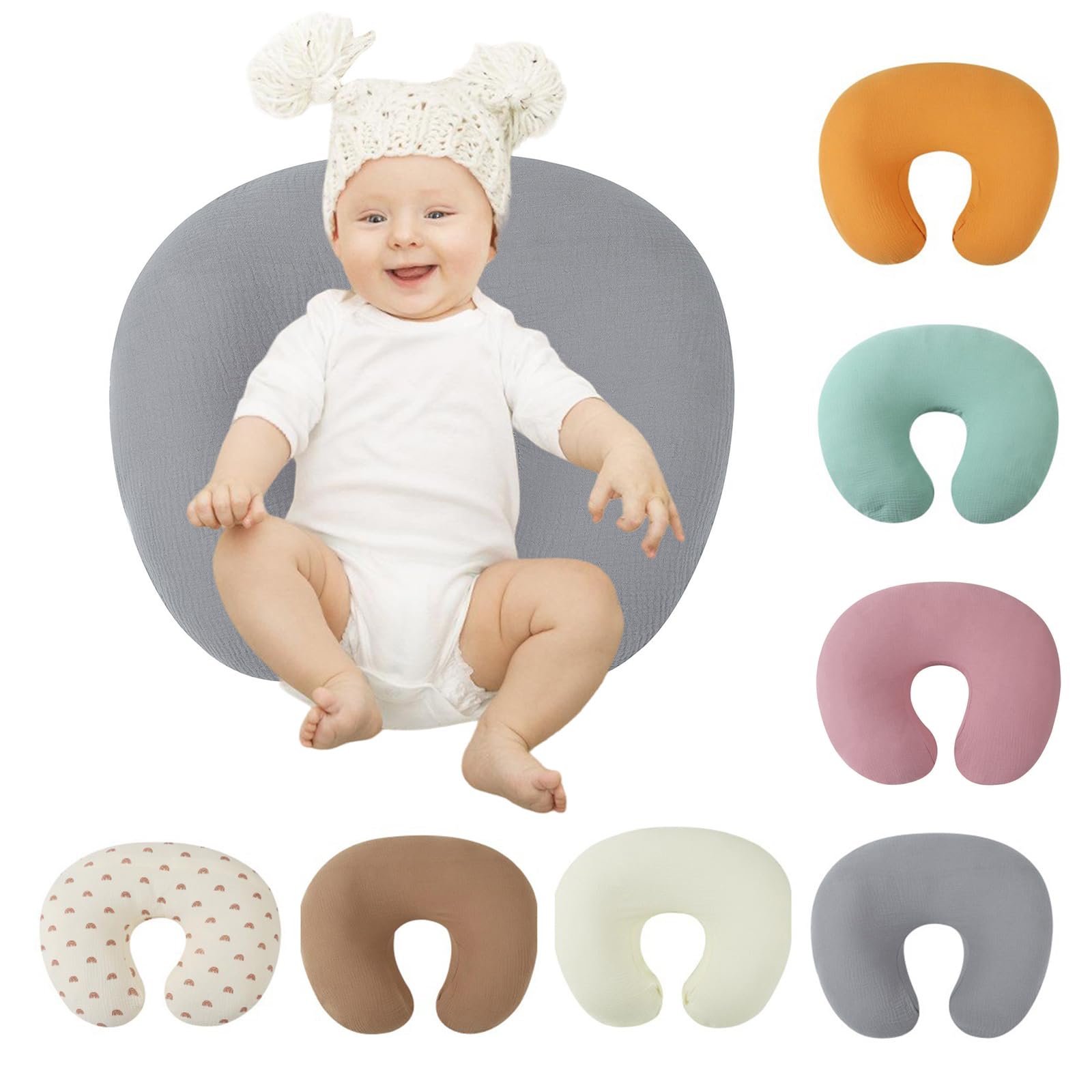 BOGEEL Oreiller Réconfort Bébé Respirant – Coussin Soutien Corps Côté 0-3 Ans – Motif Animal Adorable