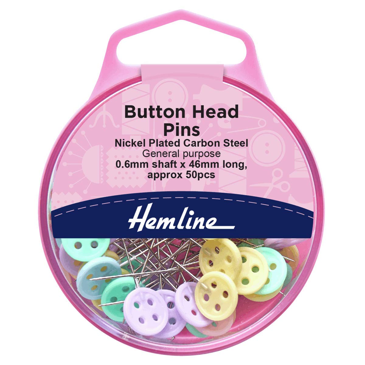 Button Head Pins - easy grip pins in reusable box