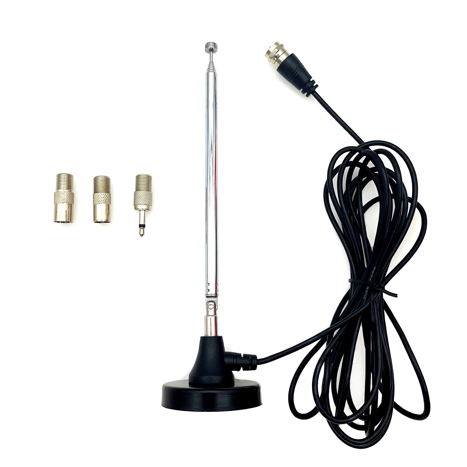 Antenna Radio FM DAB Telescopica Interna con Base Magnetica e Cavo Coassiale 3M, 75 Ohm, Compatibile con TV Digitale DVB T2/DMB T/ISDB T/DTMB, Sintonizzatori Stereo, Amplificatori e Home Cinema