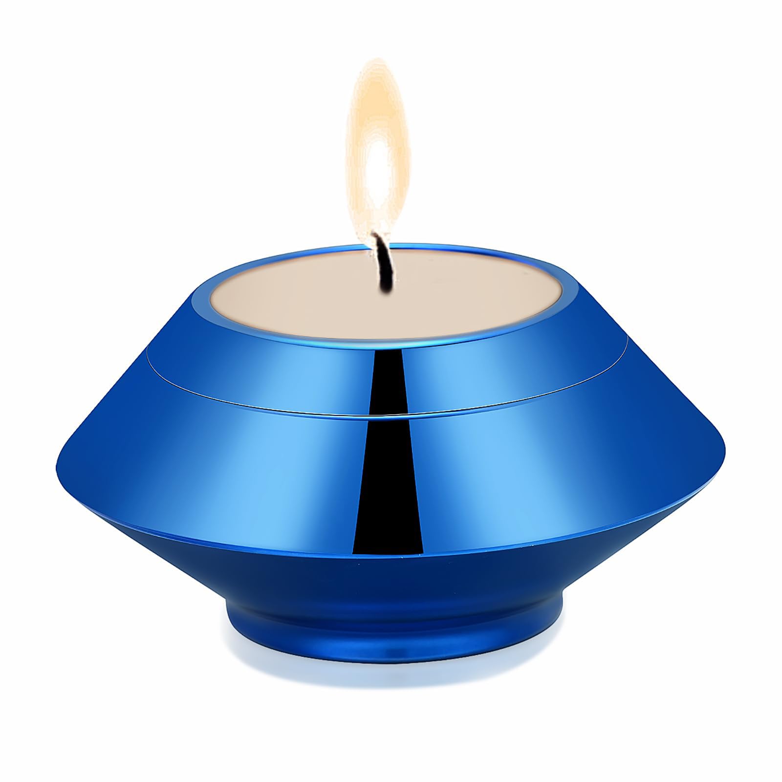 QGJNSGC Small Urn for Human Ashes Cremation Ashes Storage Keepsake Candle Holder Funeral Memorial Ash Holder for Adult Male Dog Urn Cat Urn Stainless Steel Funeral (Blue)