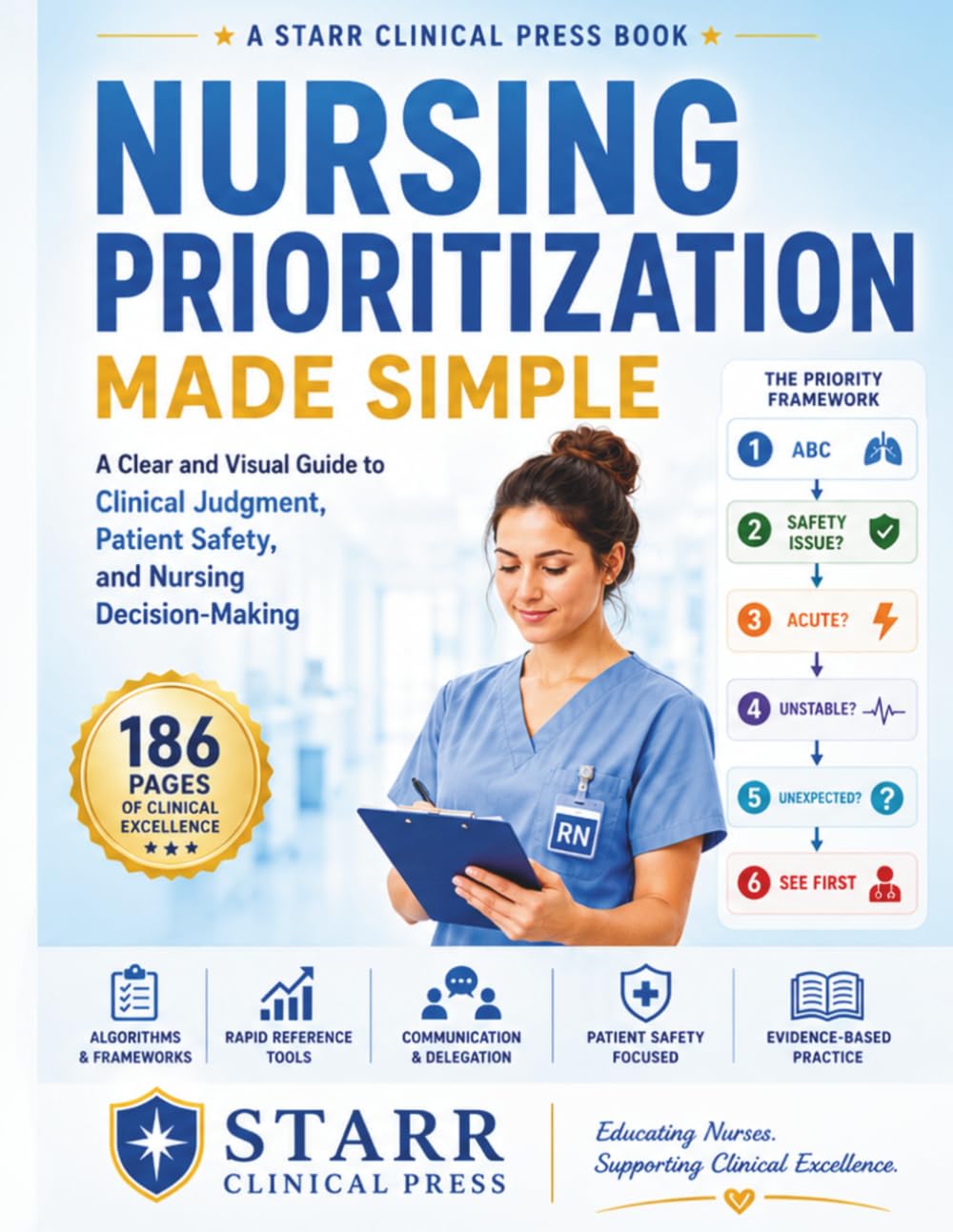Nursing Prioritization Made Simple: A Clear and Visual Guide to Clinical Judgment, Patient Safety, and Nursing Decision-Making