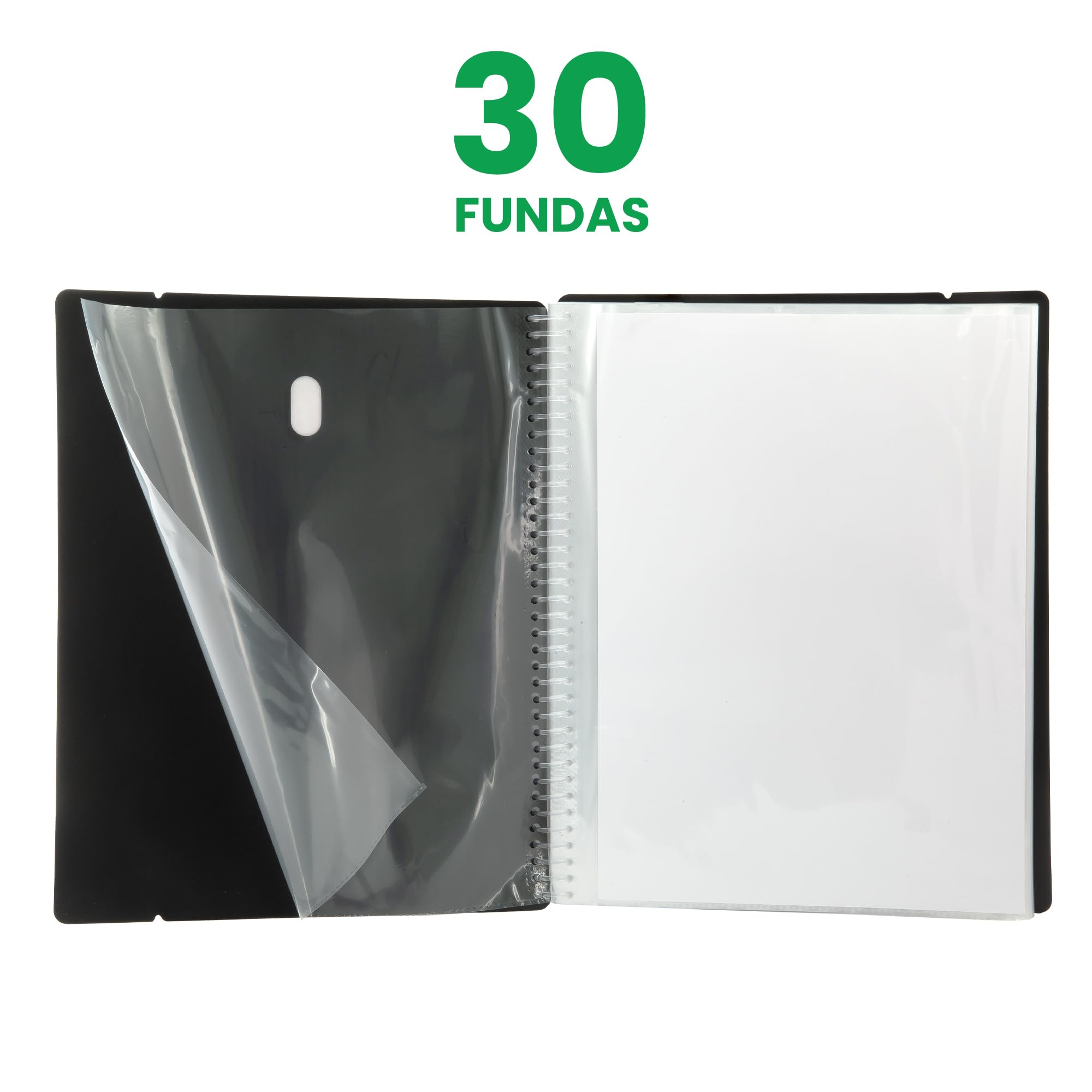 Starplast 182013na, Flexible Spiral Folder, File Folders, Book Folders with 30 Transparent Cases, Smooth, A4 Folder - Image 2