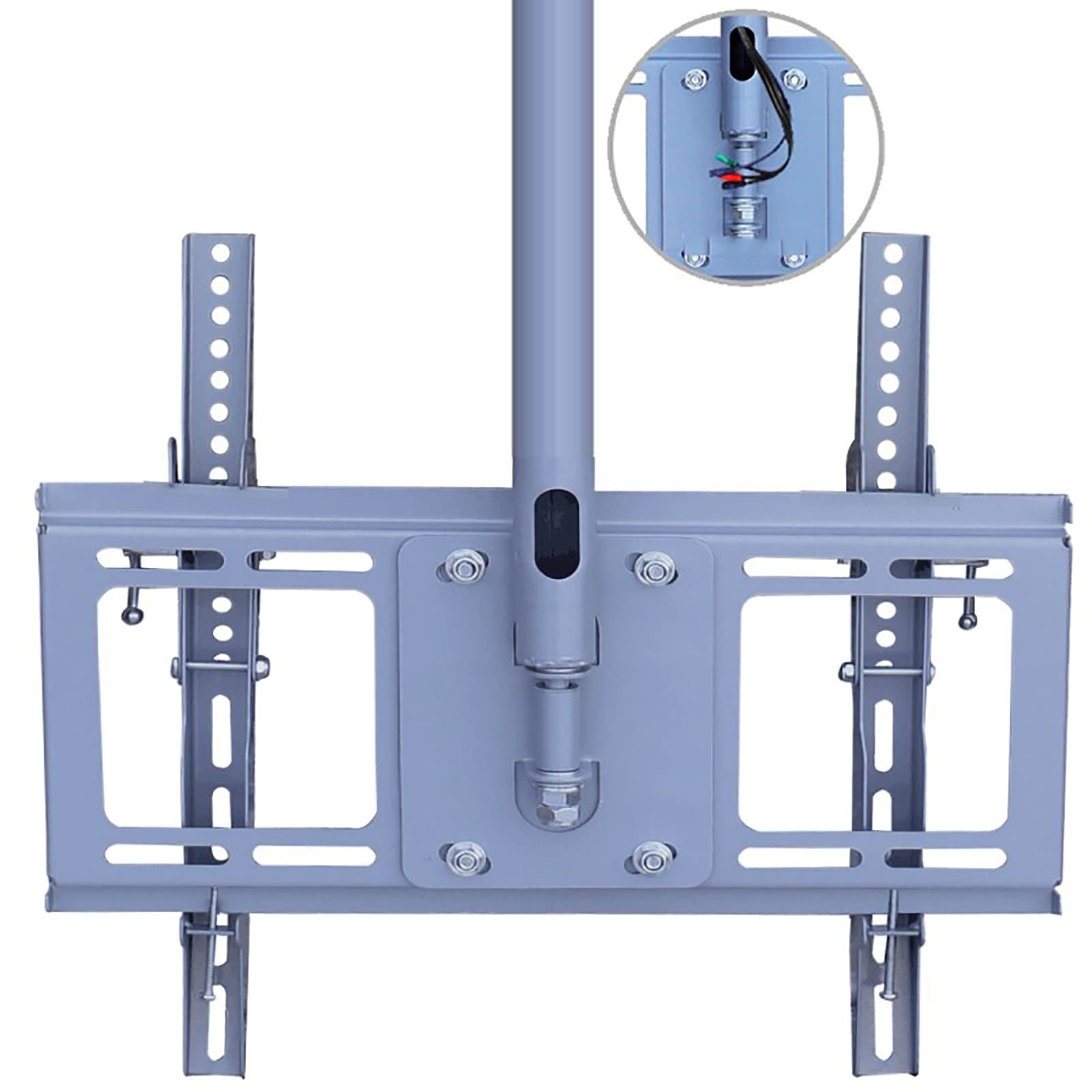 Soporte universal para TV de montaje en techo, soporta pantallas de hasta 50 kg, soporte telescópico giratorio inclinable para televisores de pantalla plana curvada LCD de 49 a 65 pulgadas (1,5 m)
