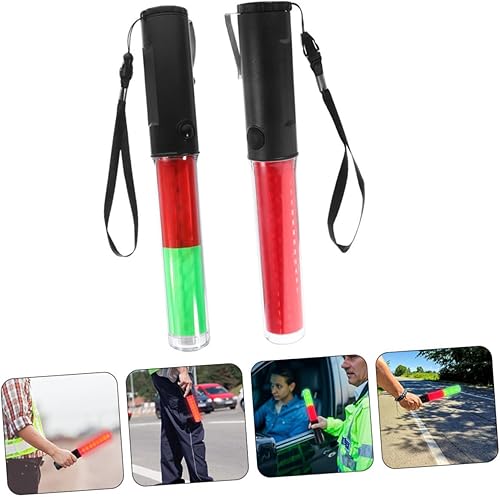 Miniatura 8 de HEALLILY 2 varitas de tráfico LED intermitentes para conciertos, evacuaciones de emergencia y dirección nocturna, iluminación de seguridad