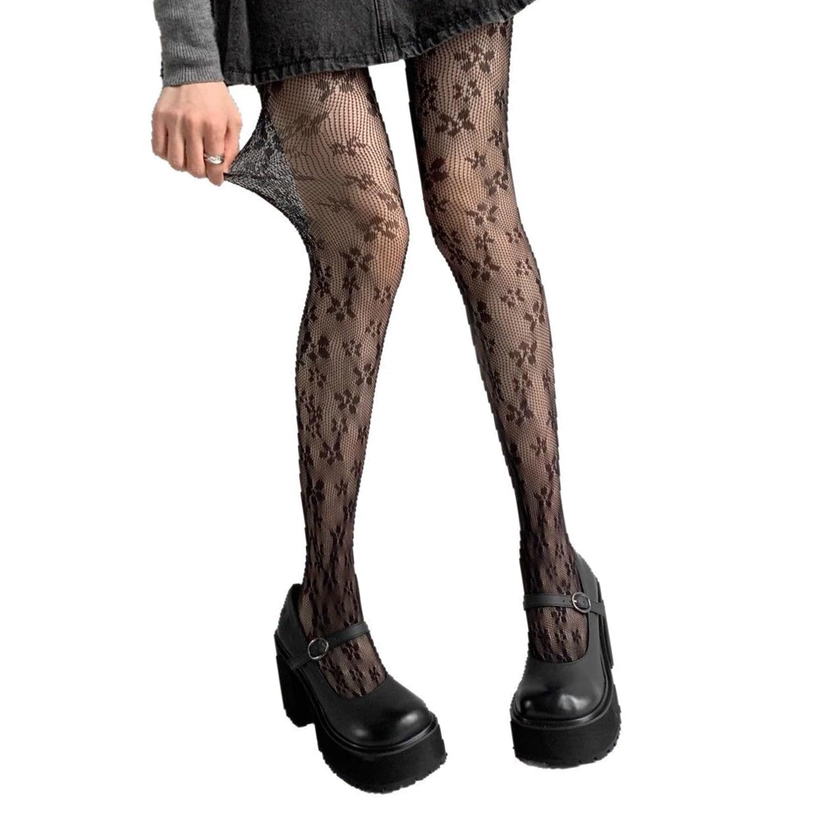 Tsophreniq Lace Patterned Tights Fishnets Stockings Pantyhose Net Stockings Pantyhose for Raves Party Club Costumes Women's Tights