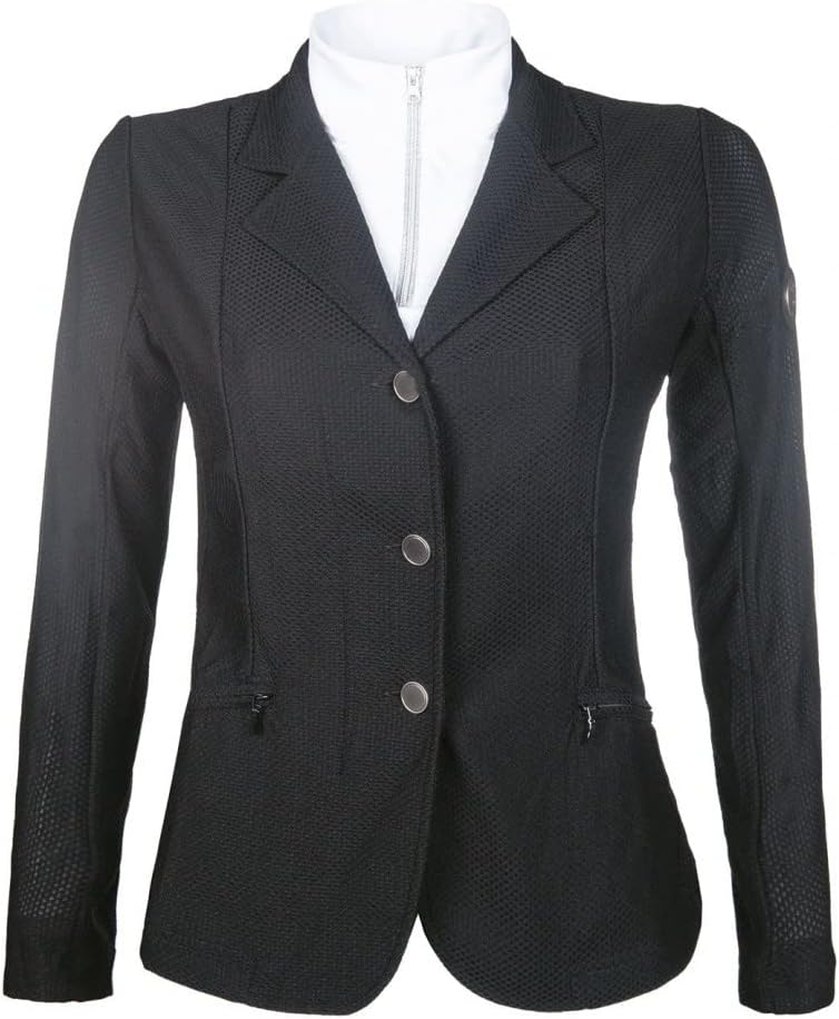 HKM Women's Mesh Competition Hunt Coat Jacket Black - Size 38 EU