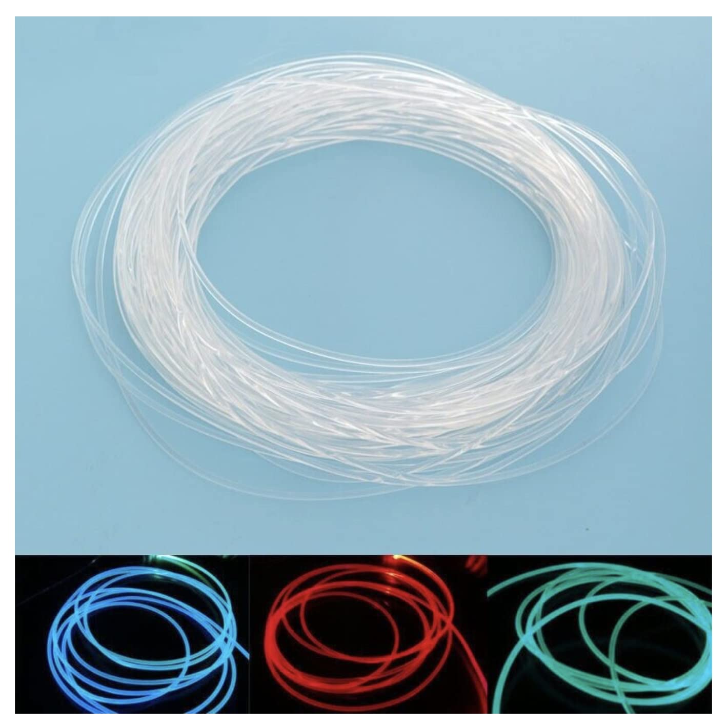 LKG ® Side Glow Flexible Fibre Optic Optical Fibre Lighting Light Cable 3mm Diameter - DIY, Moody Lights, Sensory, Ceiling Stars, Waterproof (5 Meters)