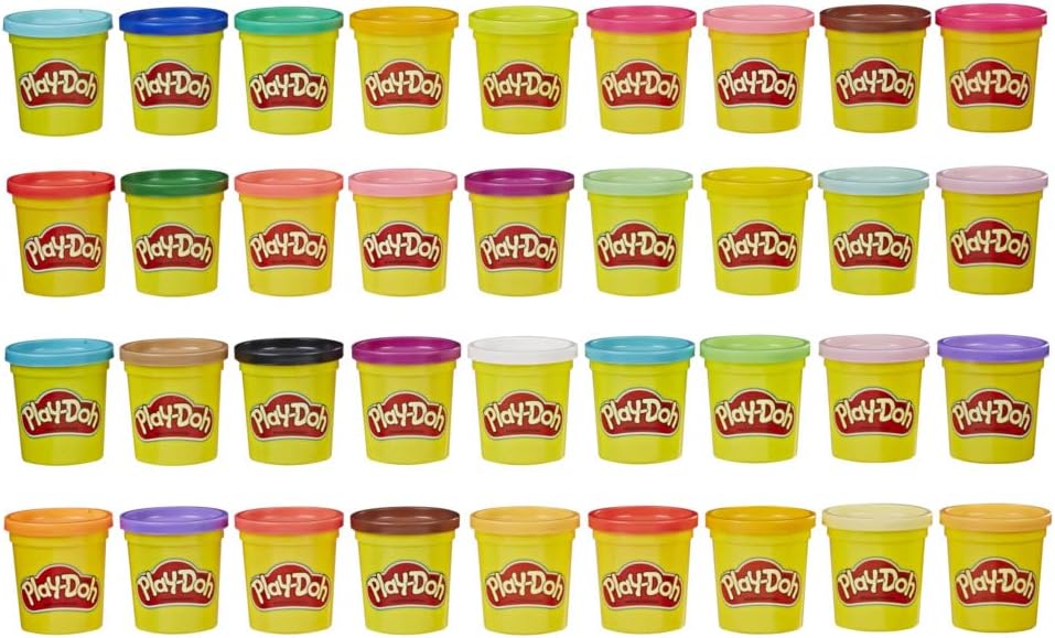36 Pack of Modeling Compound, Bulk Mega Pack of 3-Ounce Cans, Assorted Colours, Toys for Boys and Girls 2 Year Olds & Up, Arts and Craft Activities