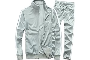 MACHLAB Men's Silver Jumpsuit Warm Sports Tracksuit